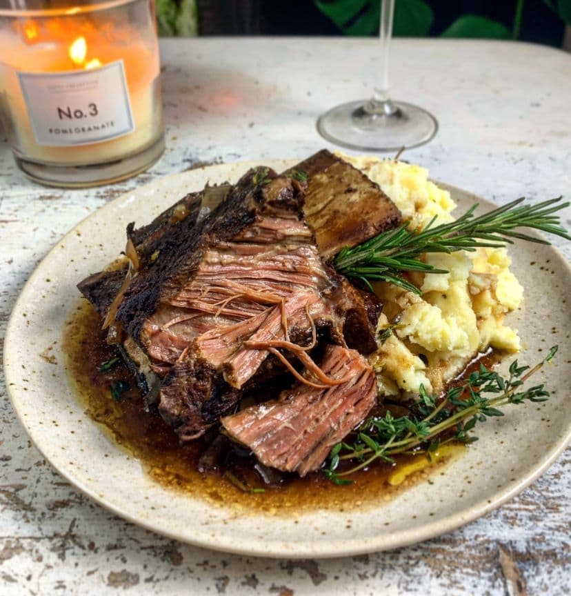 Red Wine, Rosemary, and Cinnamon Beef Short Rib