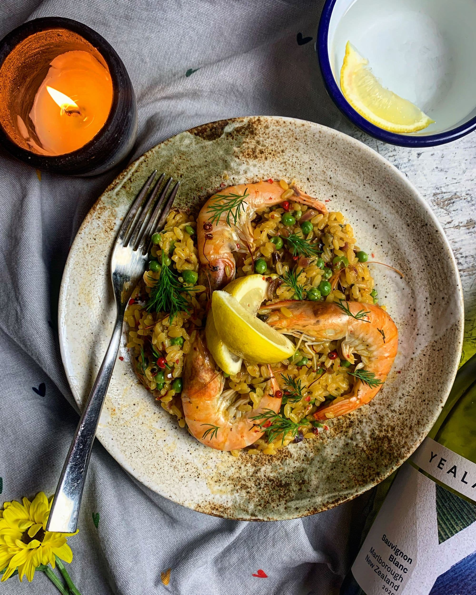 King Prawn, Lemon and Saffron Risotto