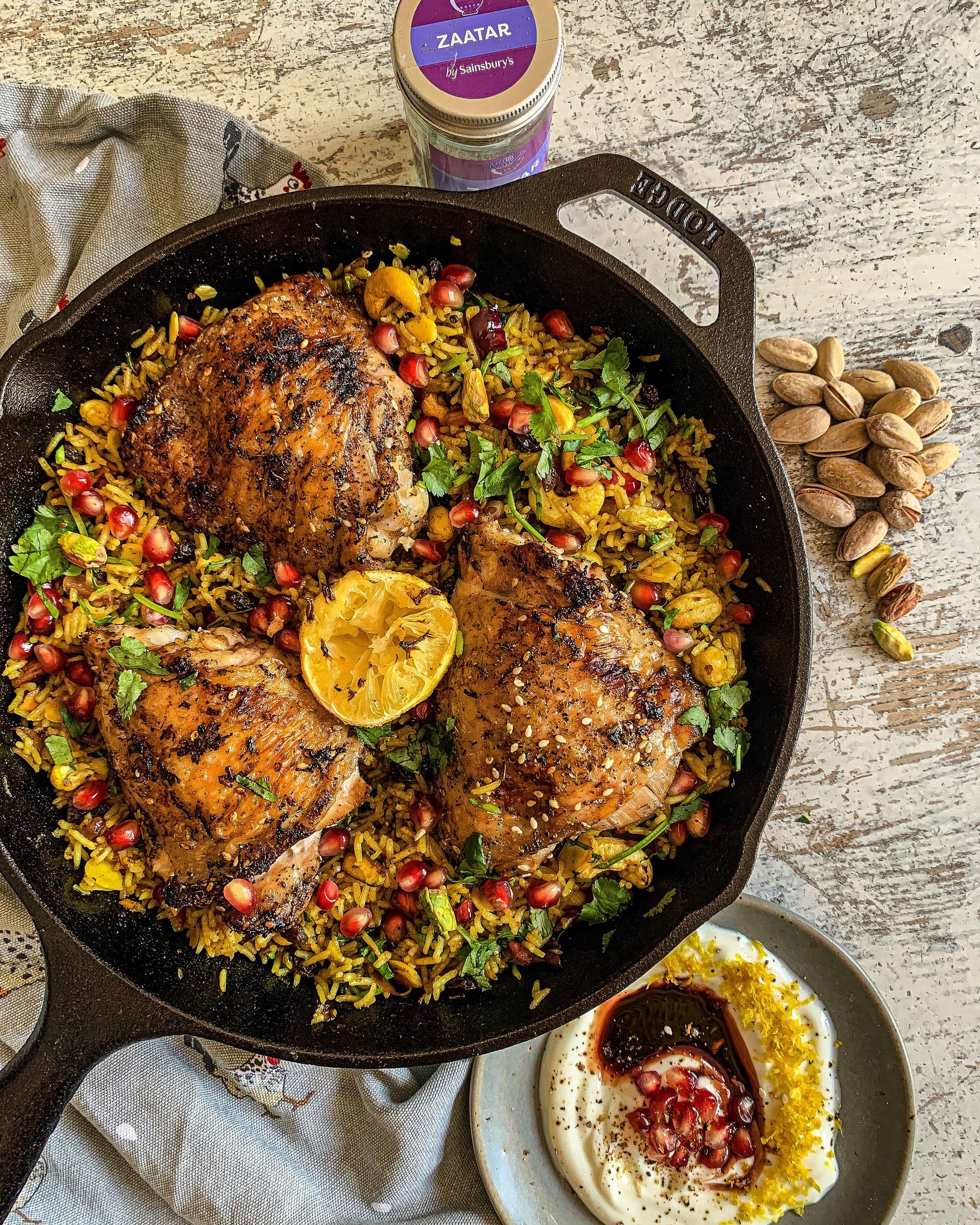 Zaatar and Lemon Chicken on Jewelled and Nutty Rice